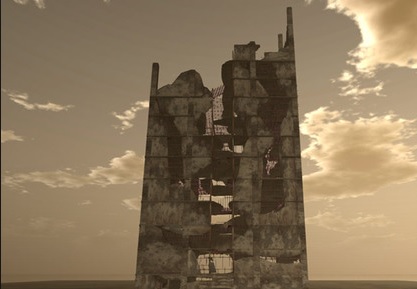 Højhus skyskraber ruin